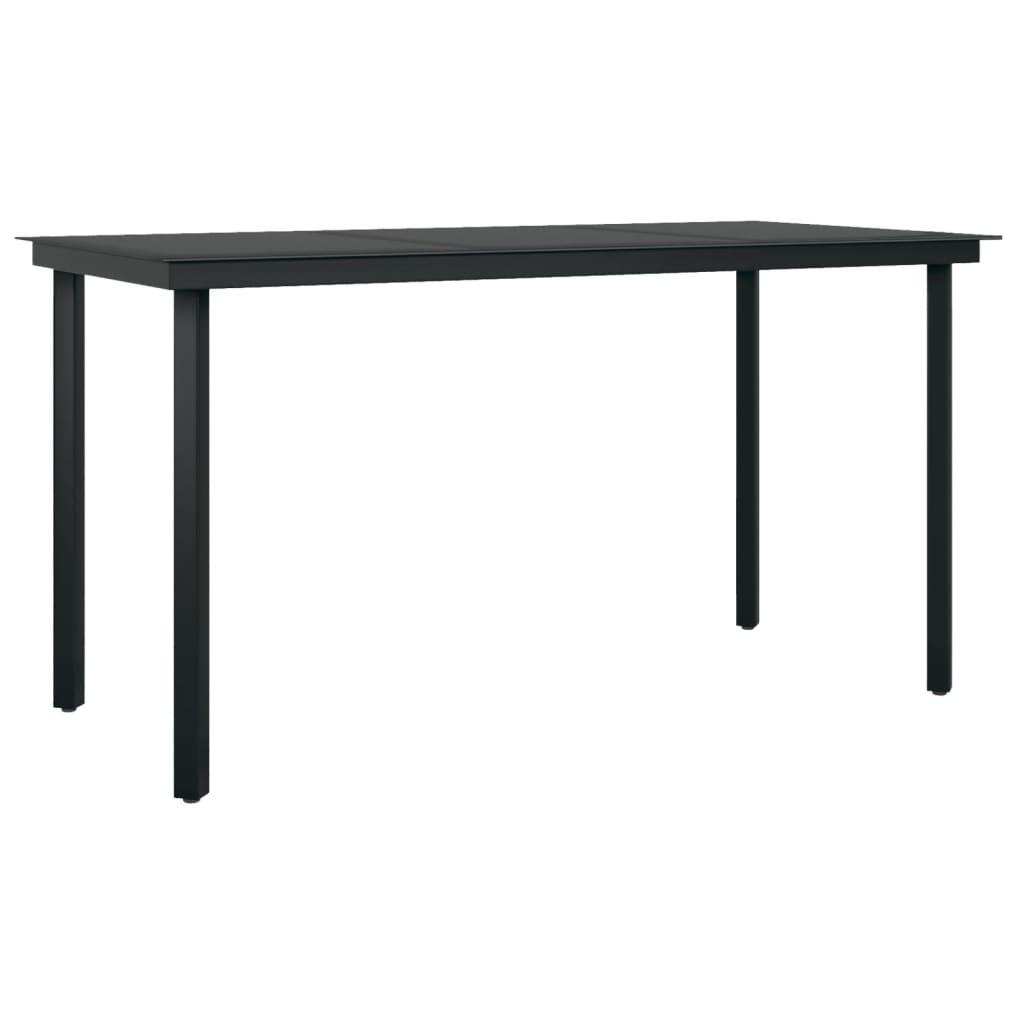 NNEVL 7 Piece Outdoor Dining Set Brown and Black-4