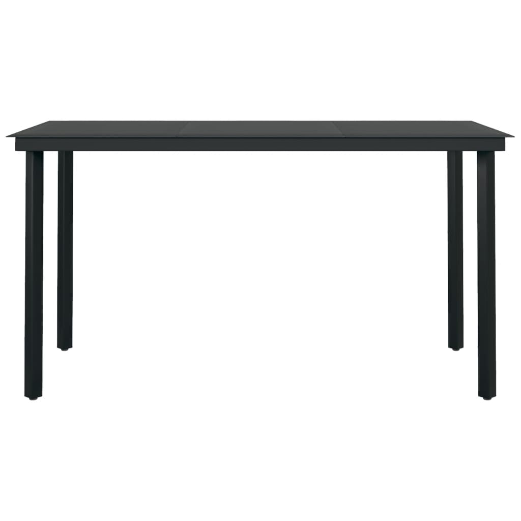 NNEVL 7 Piece Garden Dining Set Black-4