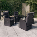 NNEVL 5 Piece Garden Dining Set with Cushions Black-0