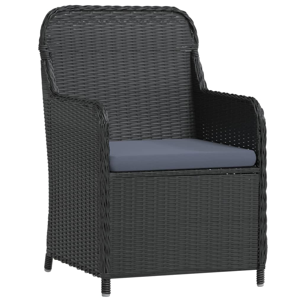 NNEVL 5 Piece Garden Dining Set with Cushions Black-2