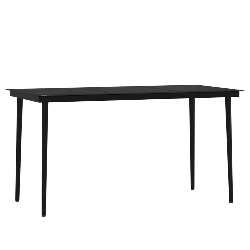 NNEVL 5 Piece Garden Dining Set with Cushions Black-4