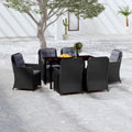 NNEVL 7 Piece Garden Dining Set Black-0