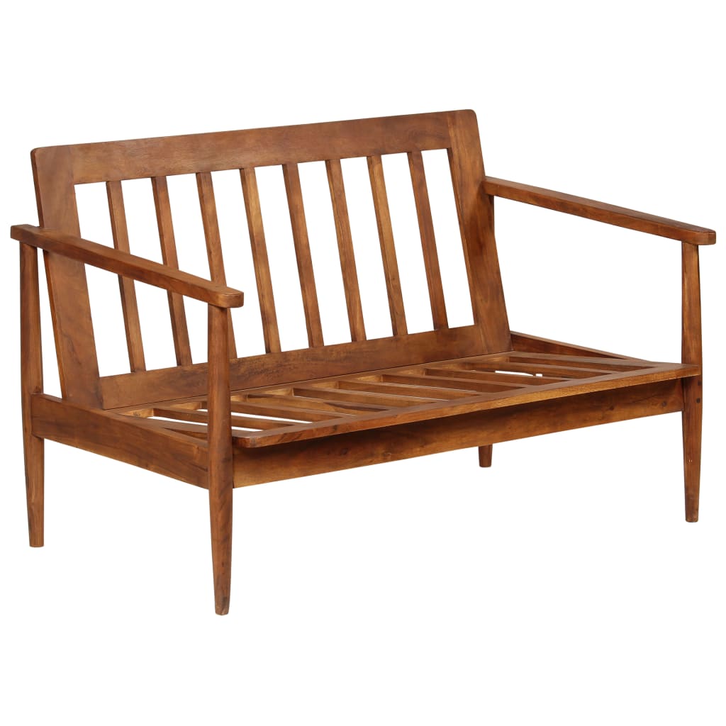 NNEVL 3 Piece Sofa Set Real Leather with Solid Wood Acacia Brown-2