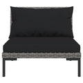 NNEVL 9 Piece Garden Lounge Set with Cushions Poly Rattan Dark Grey
