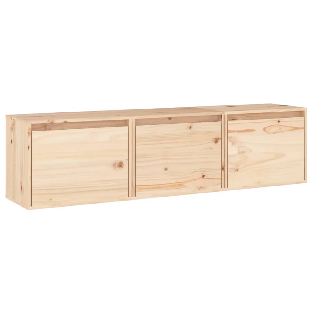NNEVL TV Cabinets 3 pcs Solid Wood Pine-1
