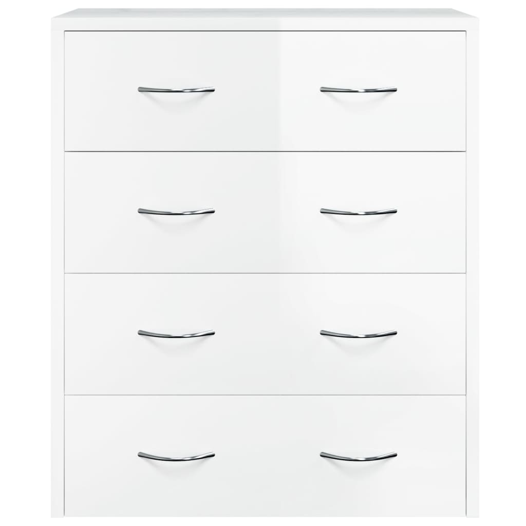 NNEVL Sideboard with 4 Drawers 60x30.5x71 cm High Gloss White-3
