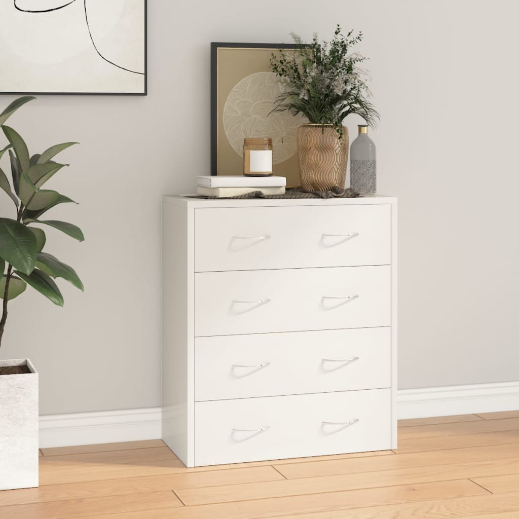 NNEVL Sideboard with 4 Drawers 60x30.5x71 cm High Gloss White-0