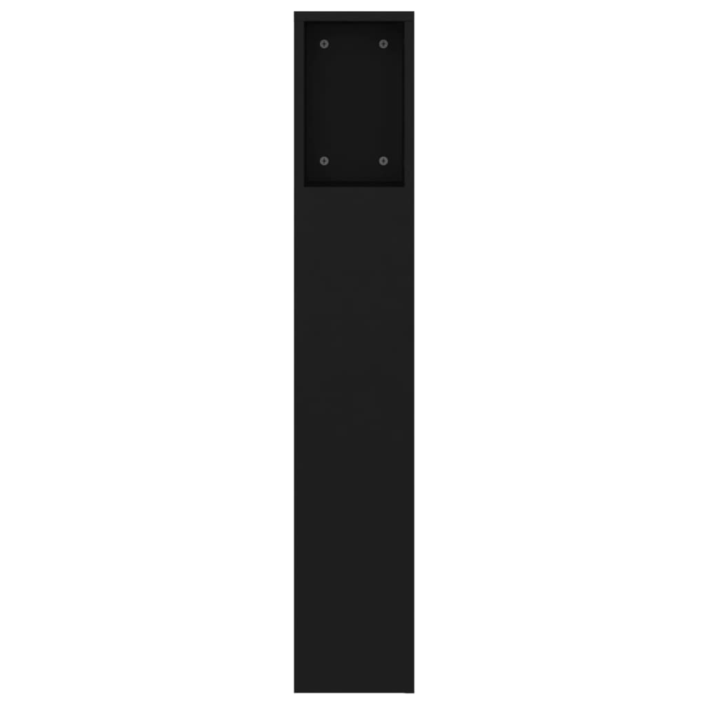 NNEVL Headboard Cabinet Black 160x18.5x104.5 cm-4