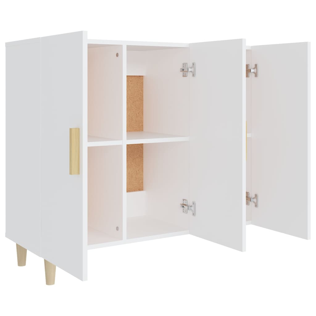 NNEVL Sideboard White 90x34x80 cm Engineered Wood-3