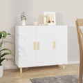 NNEVL Sideboard White 90x34x80 cm Engineered Wood-0