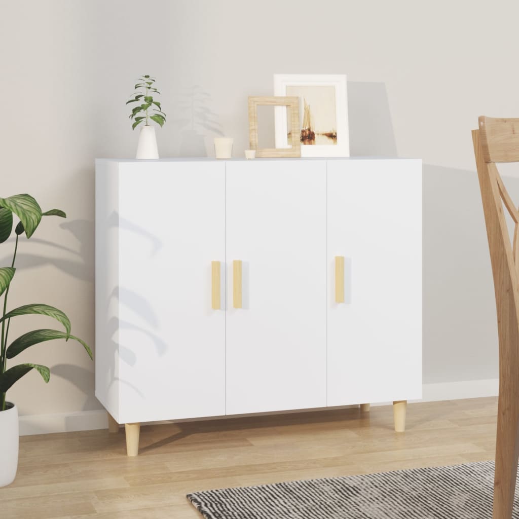 NNEVL Sideboard White 90x34x80 cm Engineered Wood-0