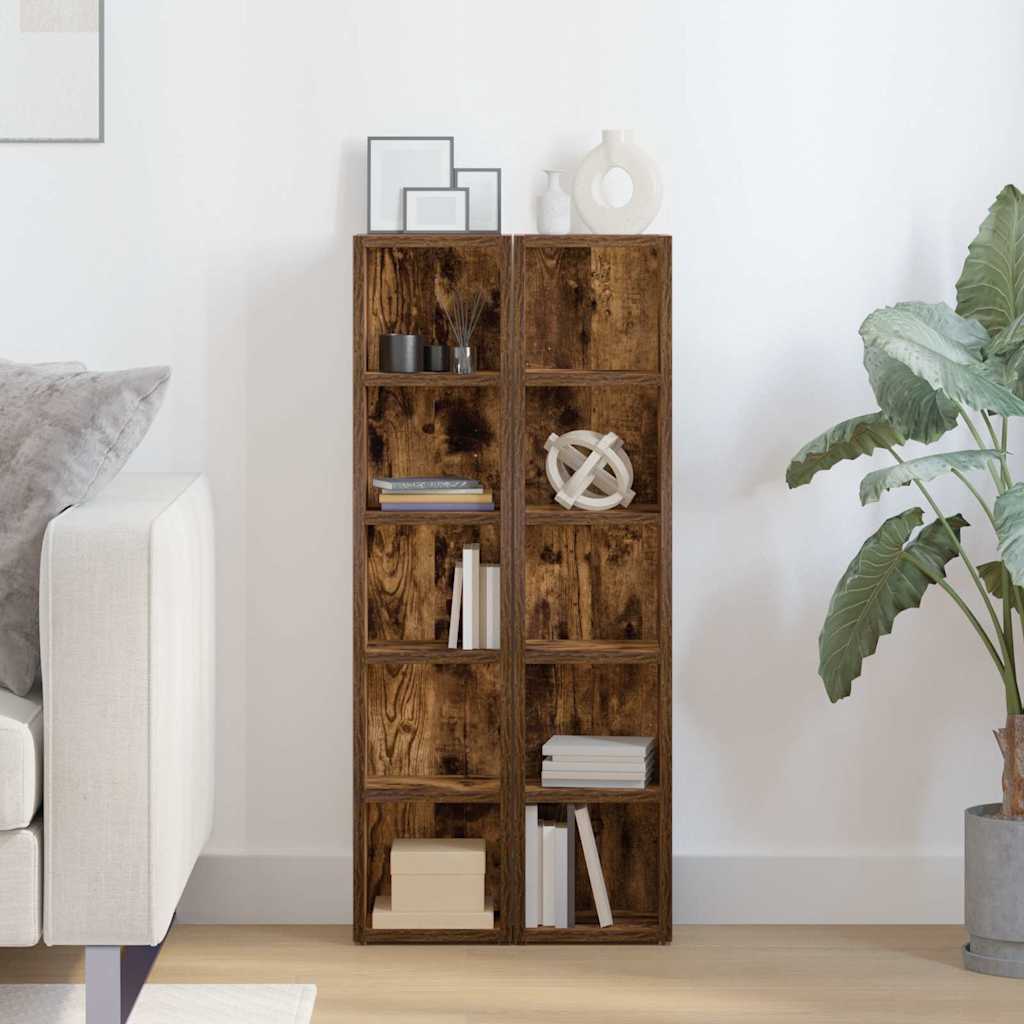 NNEVL CD Cabinets 2 pcs Smoked Oak 21x16x93.5 cm Engineered Wood-2