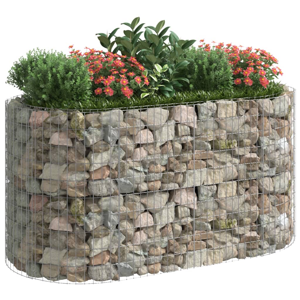 NNEVL Gabion Raised Bed Galvanised Iron 200x100x100 cm-2