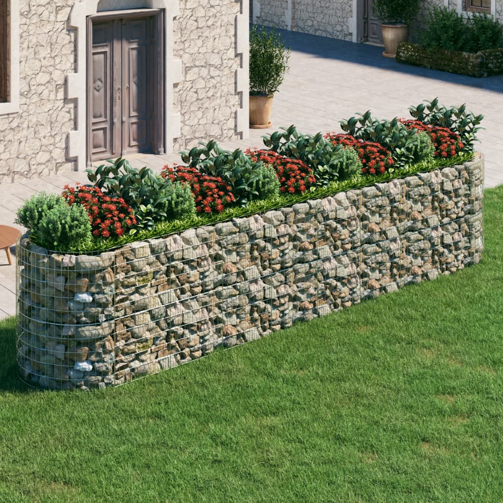 NNEVL Gabion Raised Bed Galvanised Iron 500x100x100 cm-0
