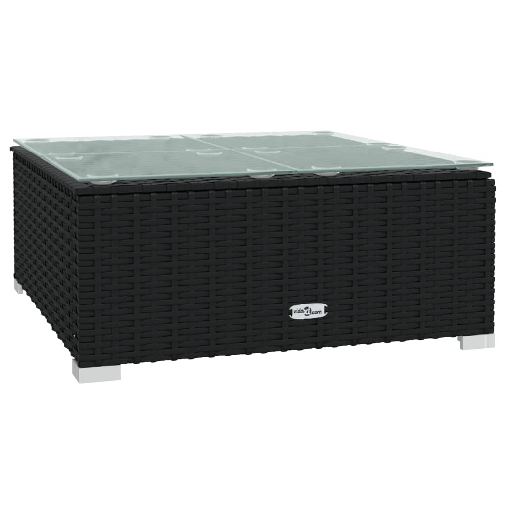 NNEVL 9 Piece Garden Lounge Set with Cushions Poly Rattan Black-3