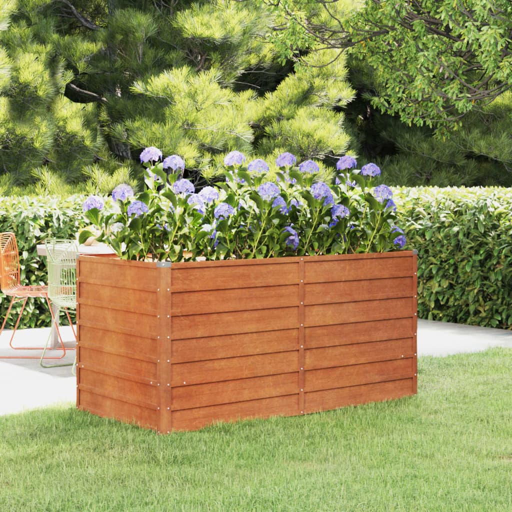 NNEVL Garden Raised Bed Rusty 160x80x77 cm Corten Steel-0