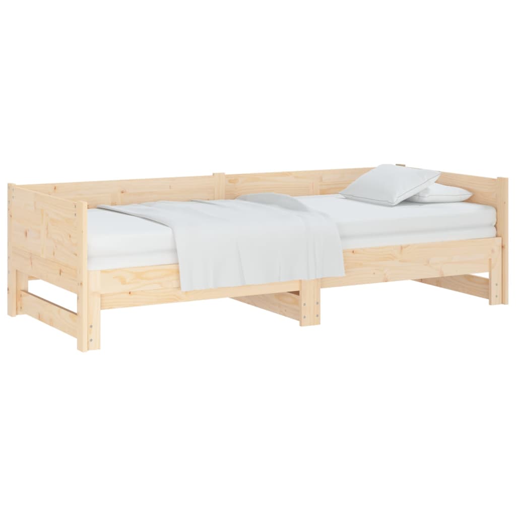 NNEVL Pull-out Day Bed Solid Wood Pine 2x(92x187) cm Single Size-2
