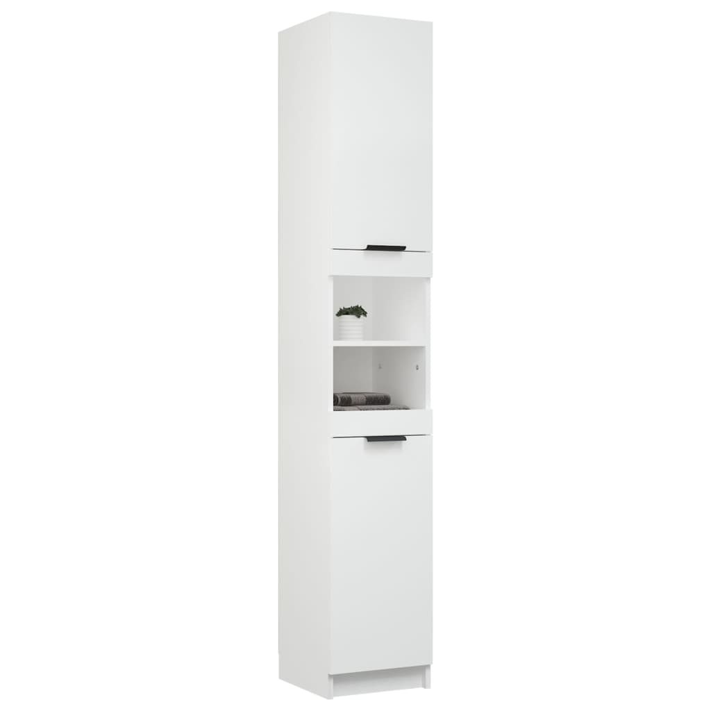 NNEVL Bathroom Cabinet White 32x34x188.5 cm Engineered Wood-4