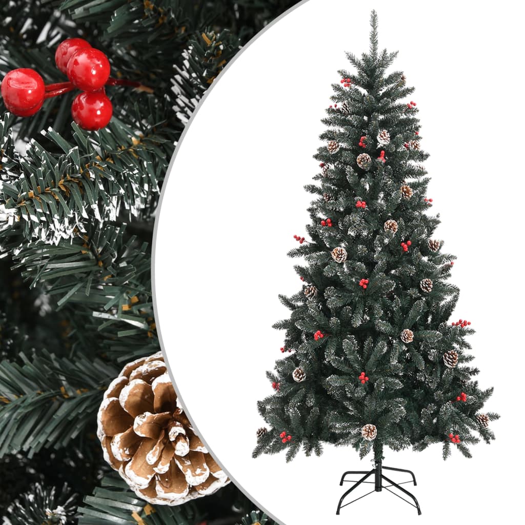 NNEVL Artificial Christmas Tree with Stand Green 210 cm PVC-0
