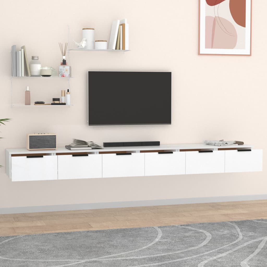 NNEVL Wall Cabinets 2 pcs White 102x30x20 cm Engineered Wood-2