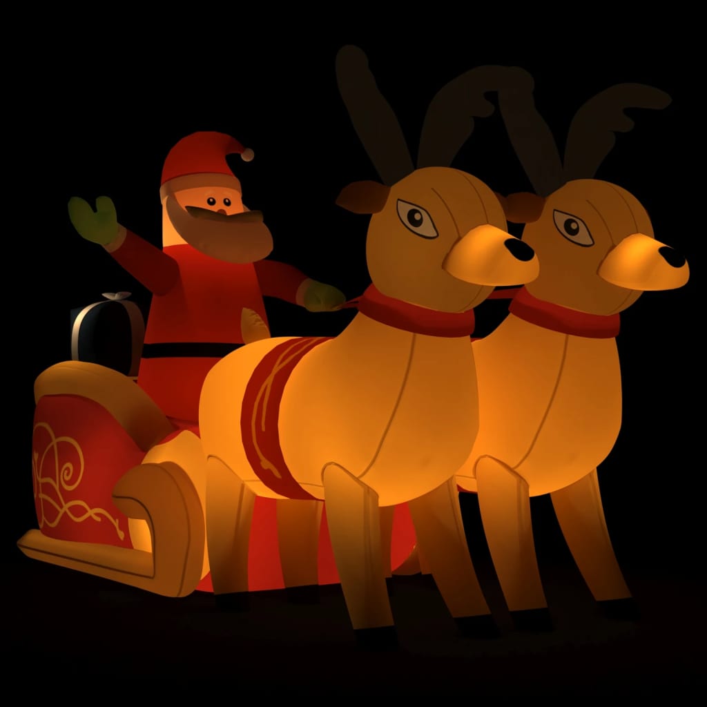 NNEVL Christmas Inflatable Santa and Reindeer Decoration LED 130 cm-1