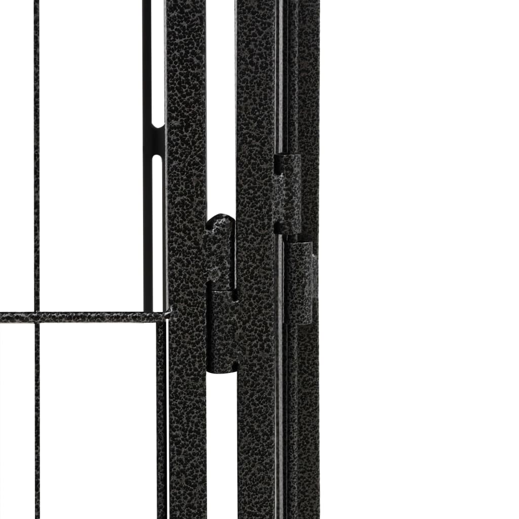 NNEVL 16-Panel Dog Playpen Black 100x50 cm Powder-coated Steel-4