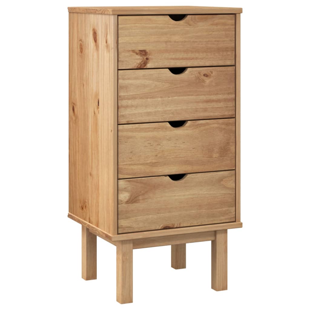 NNEVL Drawer Cabinet OTTA 45x39x90cm Solid Wood Pine-1