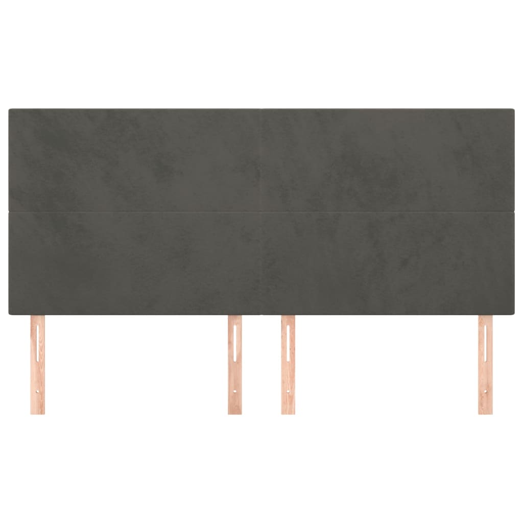 NNEVL Headboards 4 pcs Dark Grey 100 cm Velvet-2