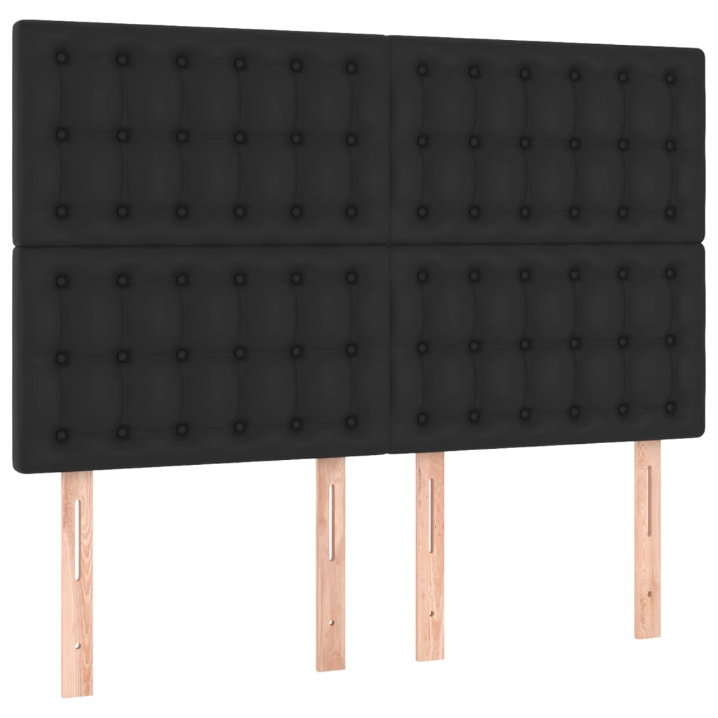 NNEVL Headboards 4 pcs Black 72x5x78/88 cm Faux Leather-1