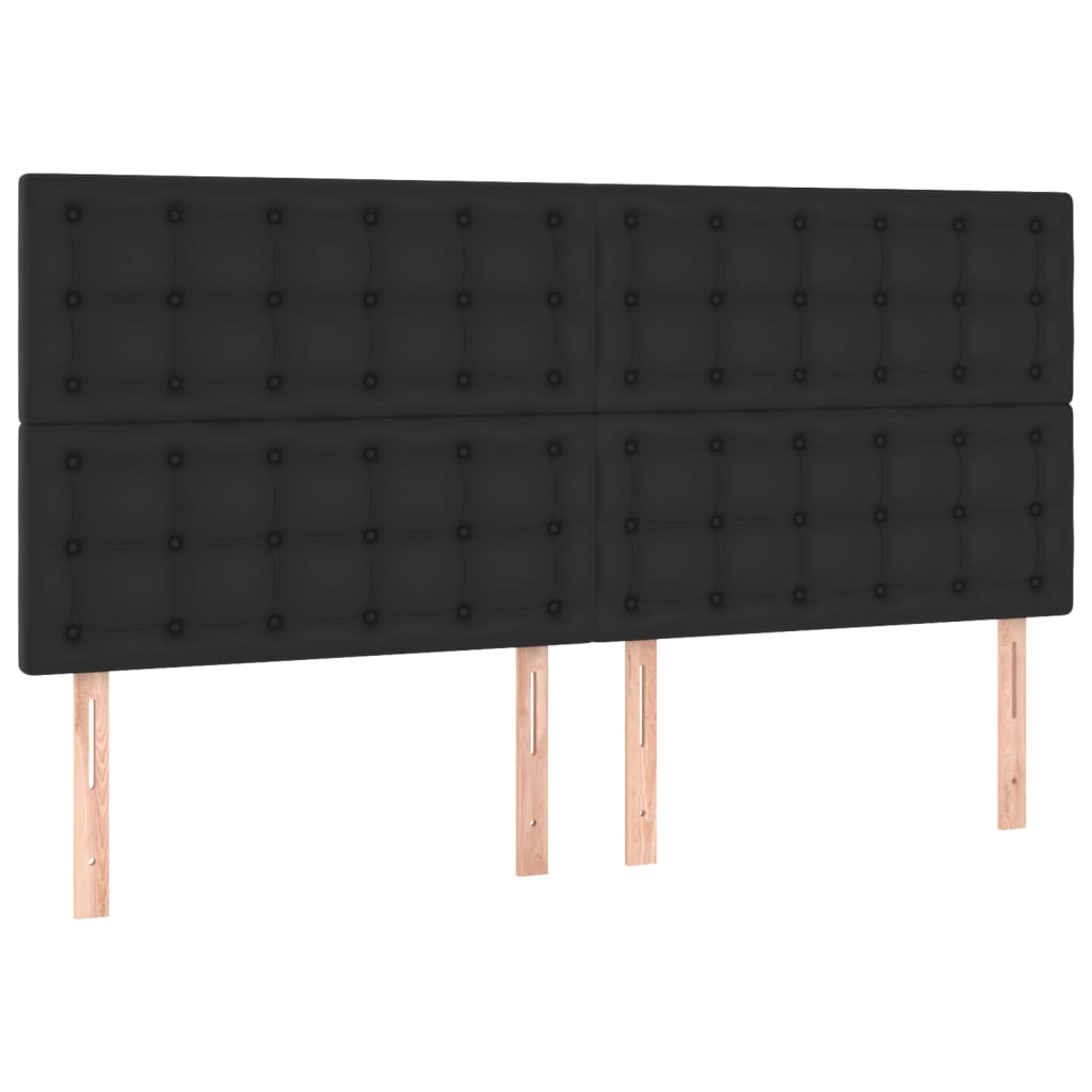 NNEVL Headboards 4 pcs Black 80 cm Faux Leather-1