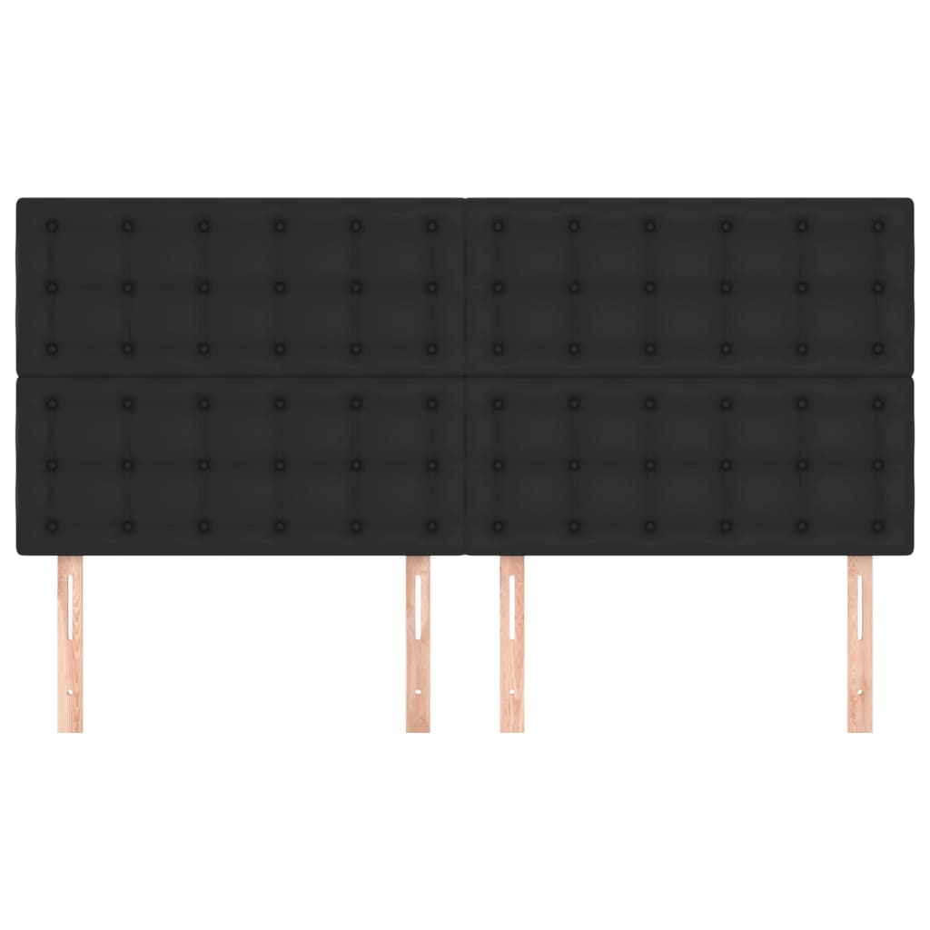 NNEVL Headboards 4 pcs Black 80 cm Faux Leather-2