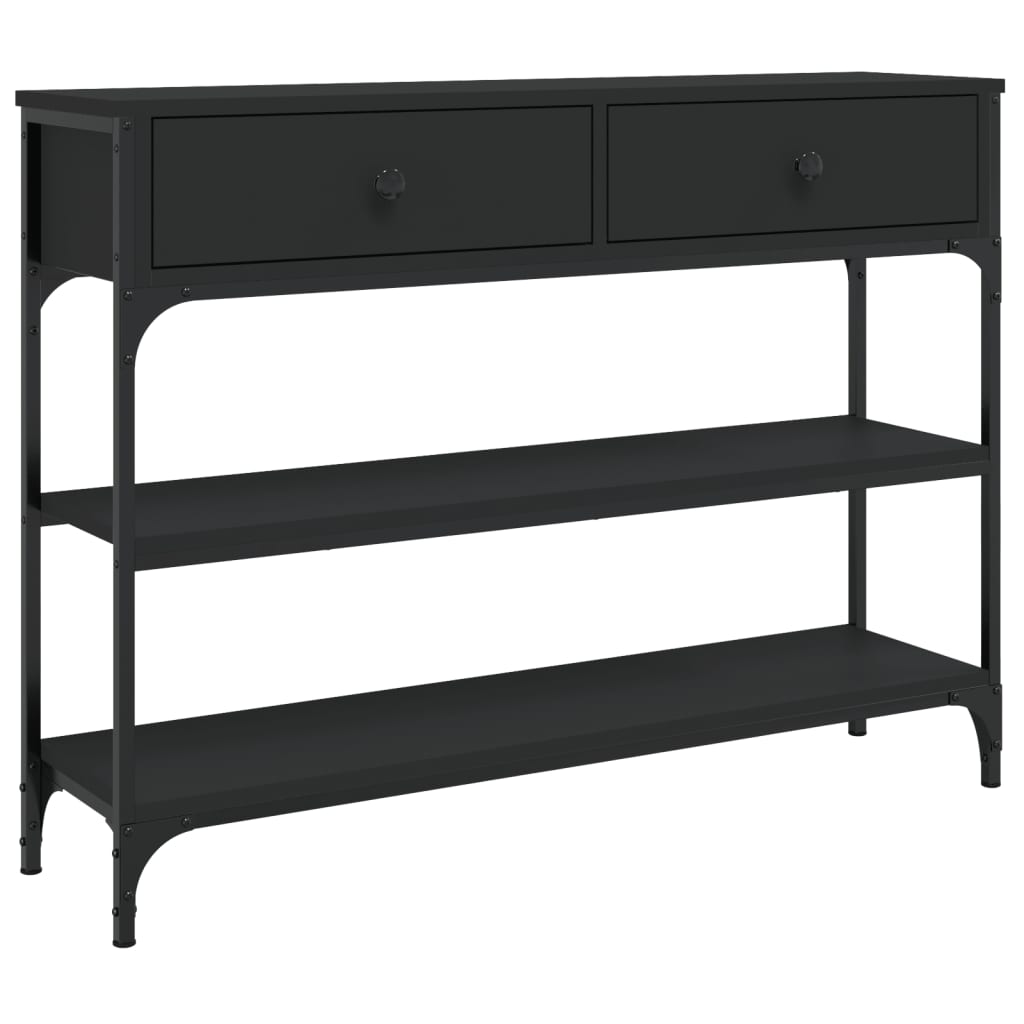 NNEVL Console Table Black 100x25x75 cm Engineered Wood-1
