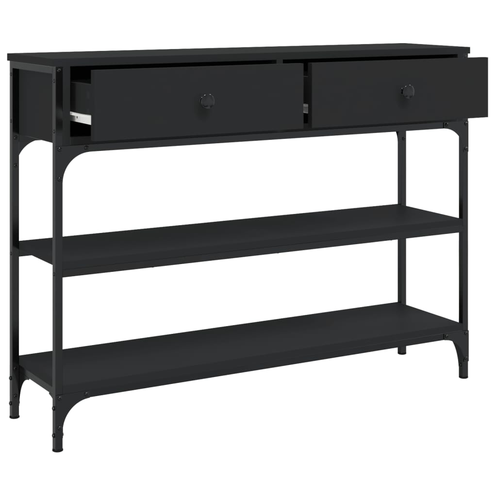 NNEVL Console Table Black 100x25x75 cm Engineered Wood-4