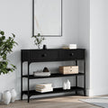 NNEVL Console Table Black 100x25x75 cm Engineered Wood-0