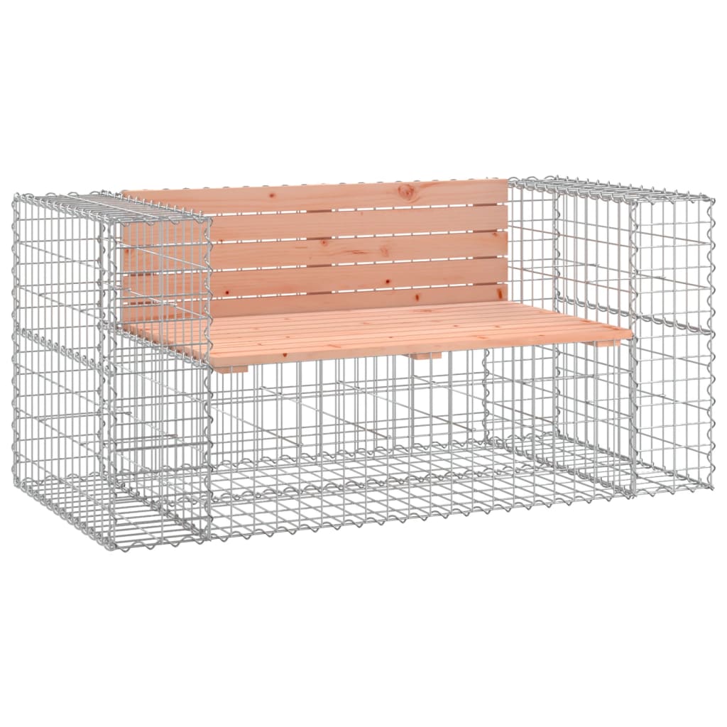 NNEVL Garden Bench Gabion Design 143x71x65.5 cm Solid Wood Douglas-1