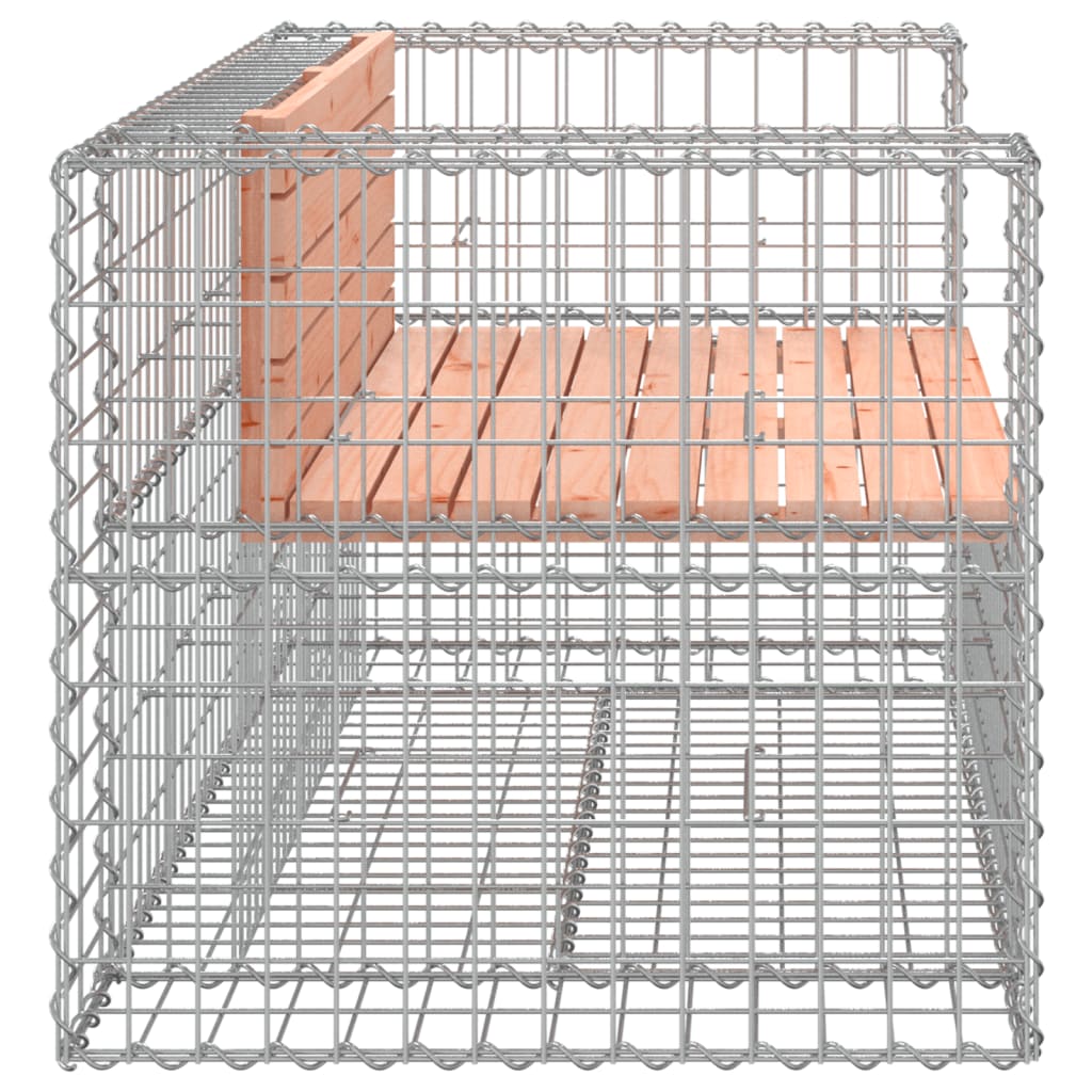 NNEVL Garden Bench Gabion Design 143x71x65.5 cm Solid Wood Douglas-3