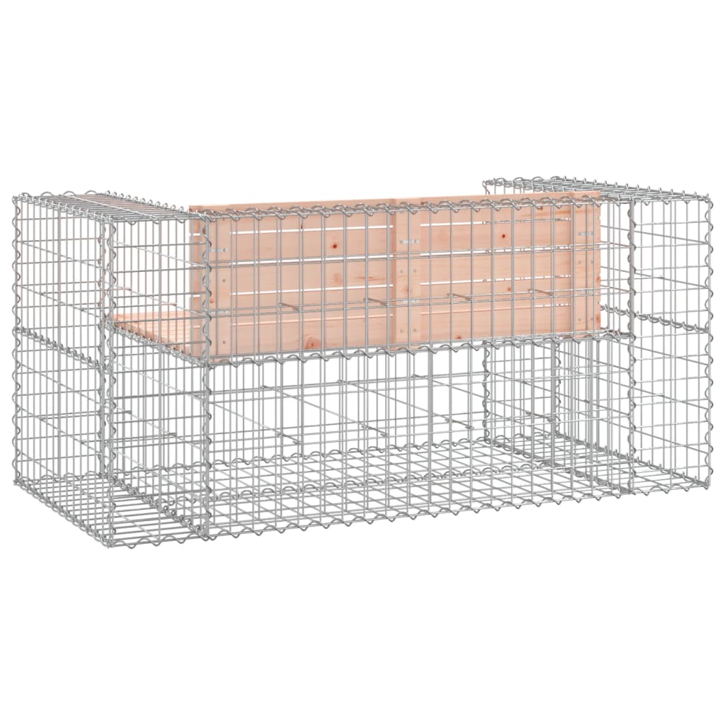 NNEVL Garden Bench Gabion Design 143x71x65.5 cm Solid Wood Douglas-4