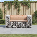 NNEVL Garden Bench Gabion Design 143x71x65.5 cm Solid Wood Douglas-0