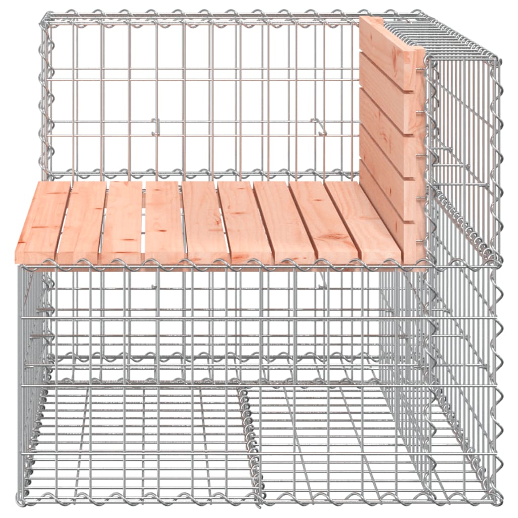 NNEVL Garden Bench Gabion Design 92x71x65.5 cm Solid Wood Douglas-3