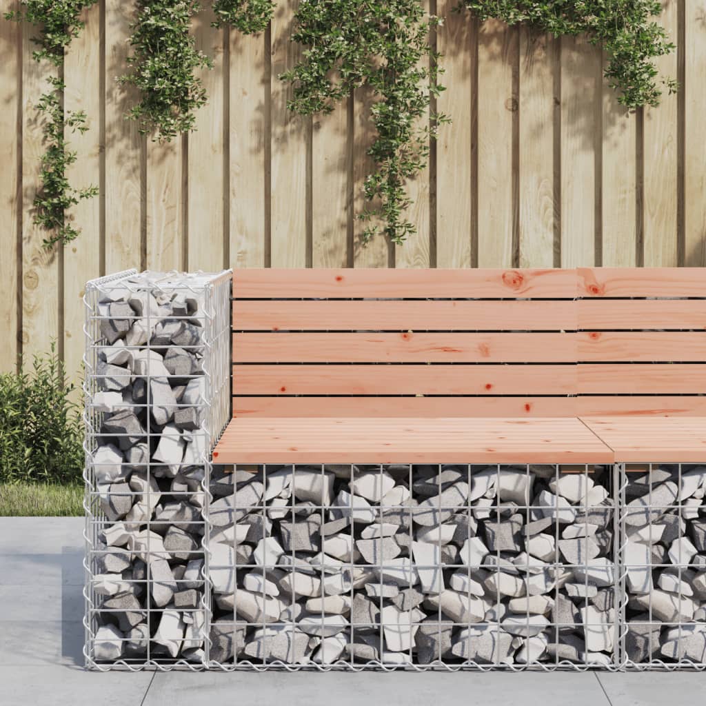 NNEVL Garden Bench Gabion Design 92x71x65.5 cm Solid Wood Douglas-0