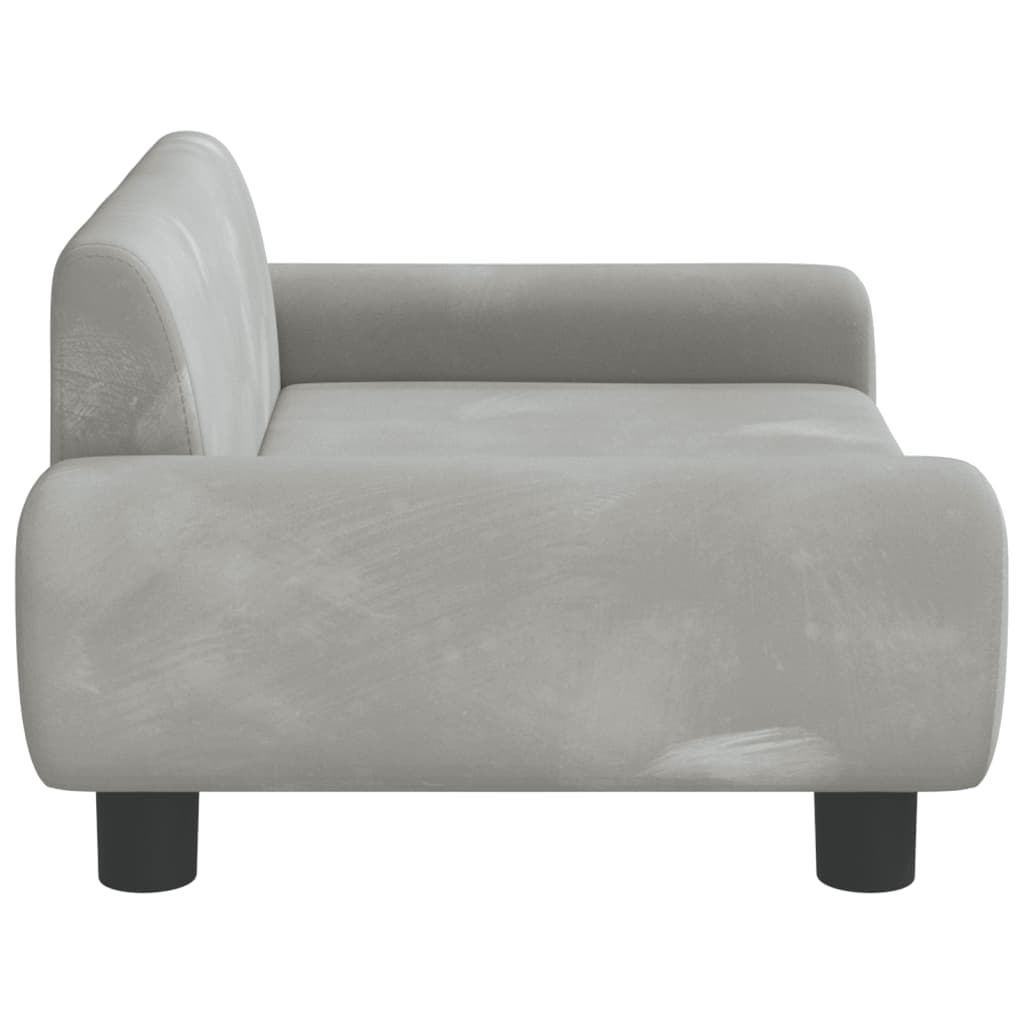 NNEVL Kids Sofa Light Grey 70x45x33 cm Velvet-3