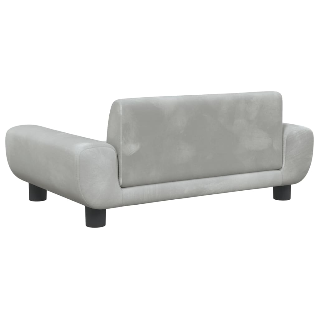 NNEVL Kids Sofa Light Grey 70x45x33 cm Velvet-4