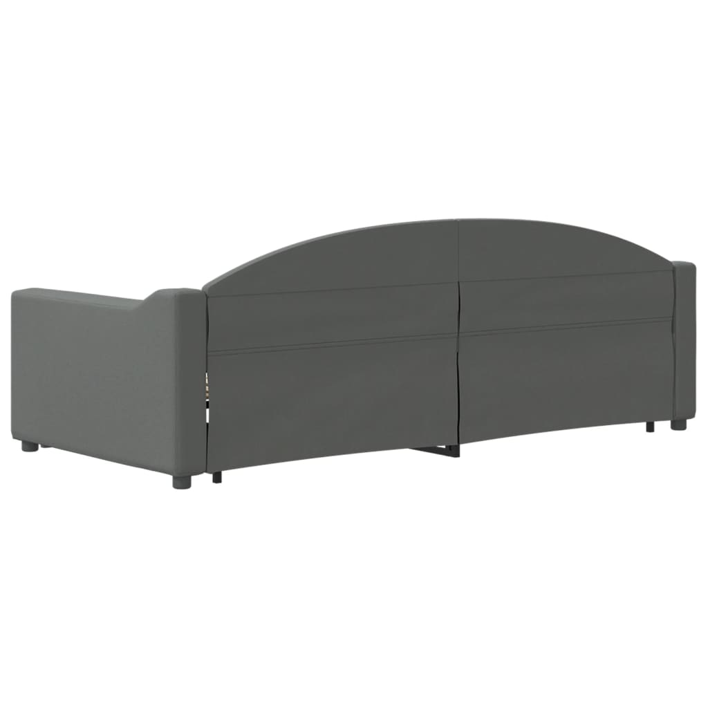 NNEVL Daybed with Trundle and Drawers Dark Grey 90x190 cm Fabric-4