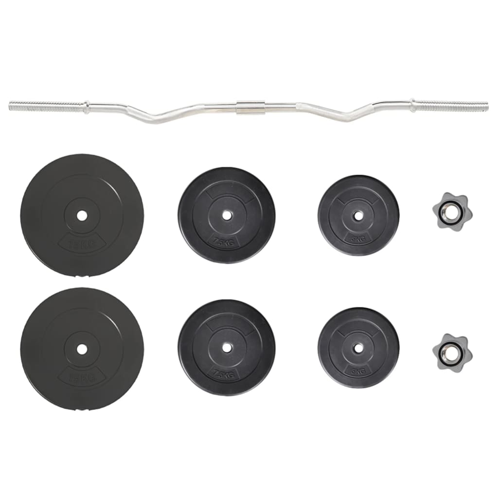 NNEVL Curl Barbell with Plates 60 kg-1