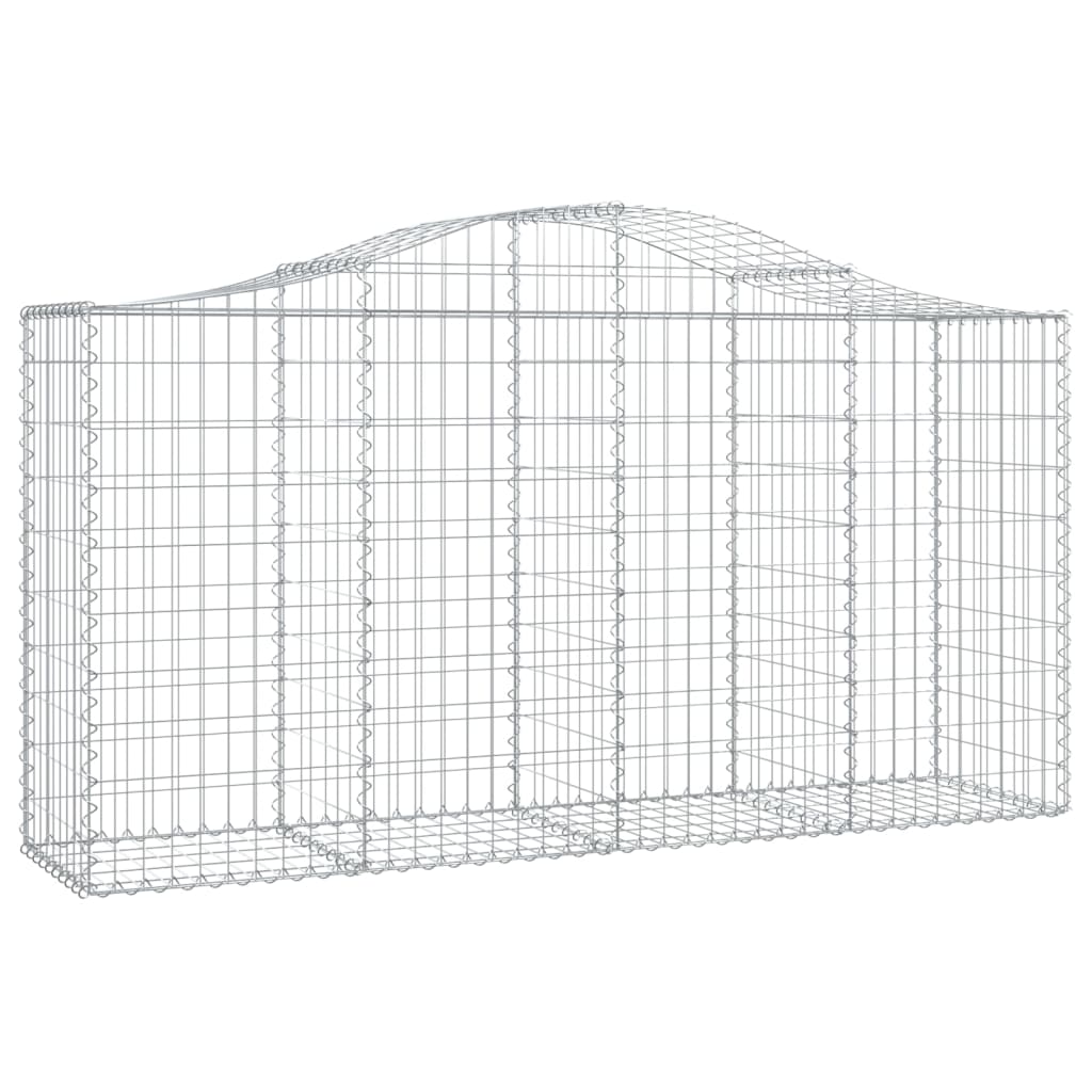 NNEVL Arched Gabion Baskets 8 pcs 200x50x100/120 cm Galvanised Iron-2