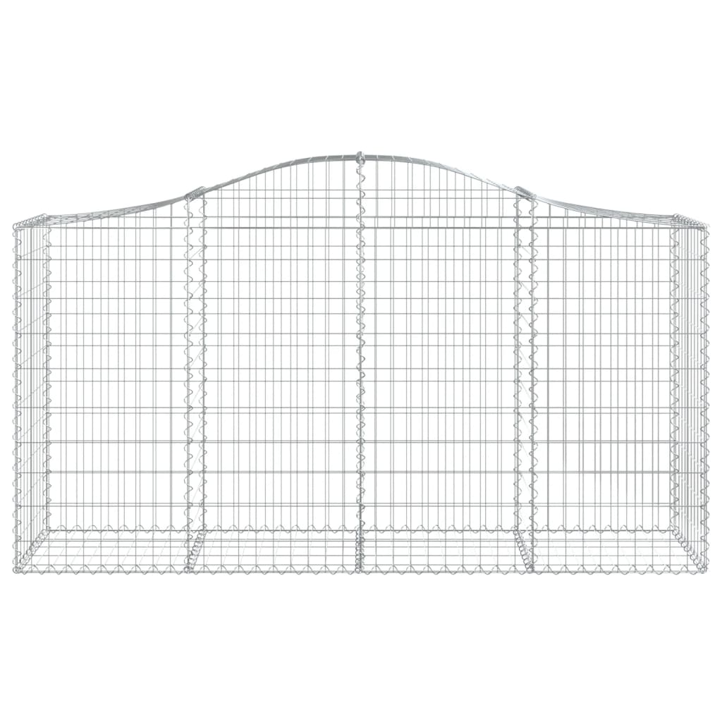 NNEVL Arched Gabion Baskets 8 pcs 200x50x100/120 cm Galvanised Iron-3