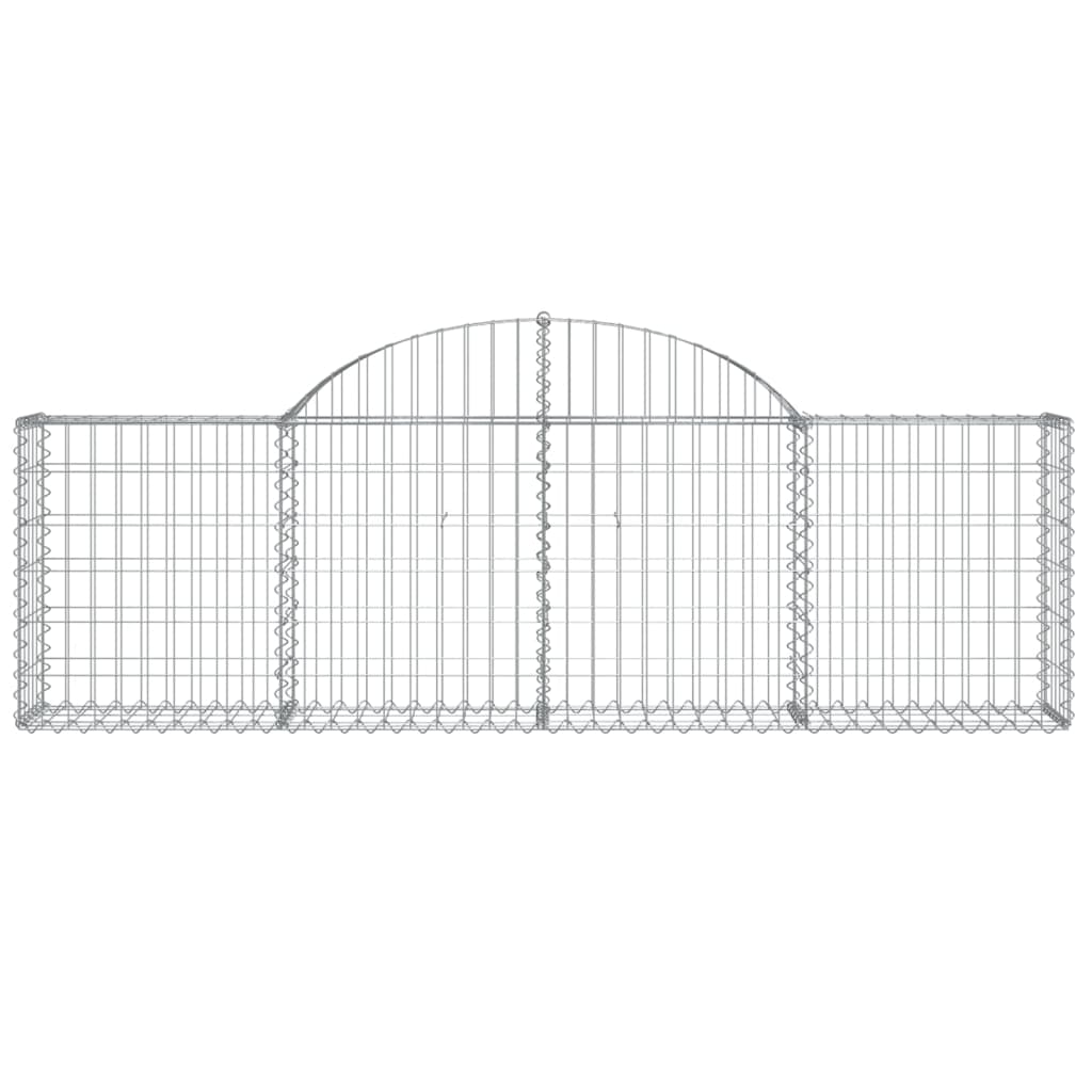 NNEVL Arched Gabion Baskets 4 pcs 200x30x60/80 cm Galvanised Iron-3