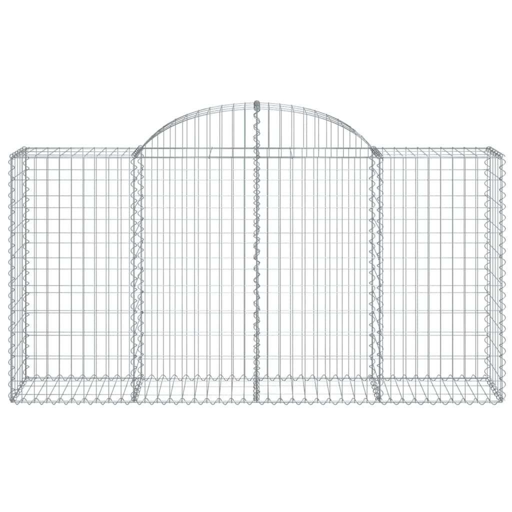 NNEVL Arched Gabion Baskets 2 pcs 200x50x100/120 cm Galvanised Iron-3