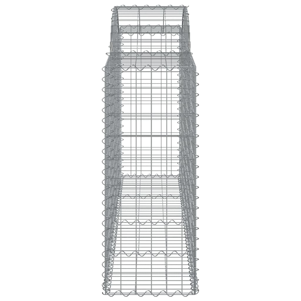 NNEVL Arched Gabion Baskets 2 pcs 200x50x100/120 cm Galvanised Iron-4