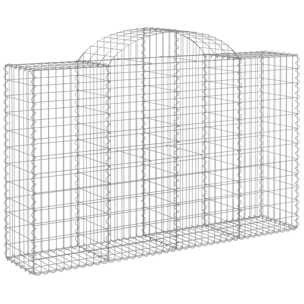 NNEVL Arched Gabion Baskets 3 pcs 200x50x120/140 cm Galvanised Iron-2
